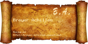 Breyer Achilles névjegykártya